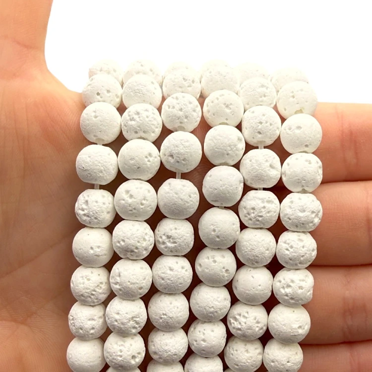 Lawa Biała / kulka gładka / ok. 8mm