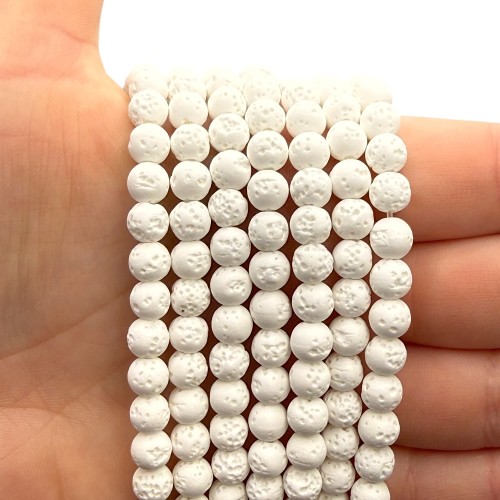 Lawa Biała / kulka gładka / ok. 6mm