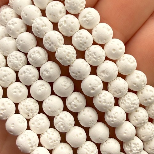 Lawa Biała / kulka gładka / ok. 6mm