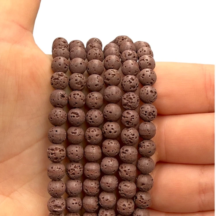 Lawa Brązowa / kulka gładka / ok. 6mm