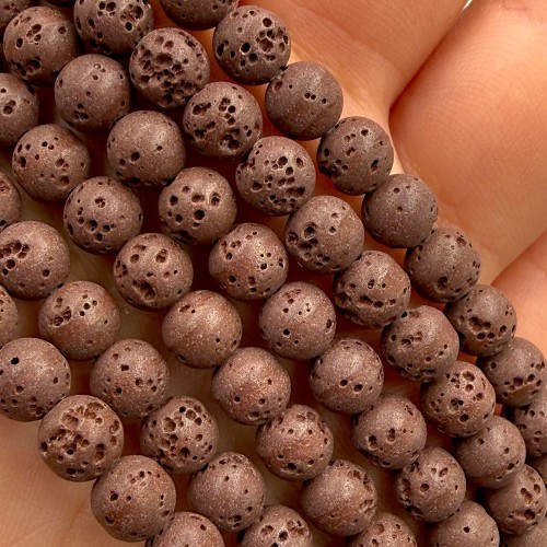 Lawa Brązowa / kulka gładka / ok. 6mm