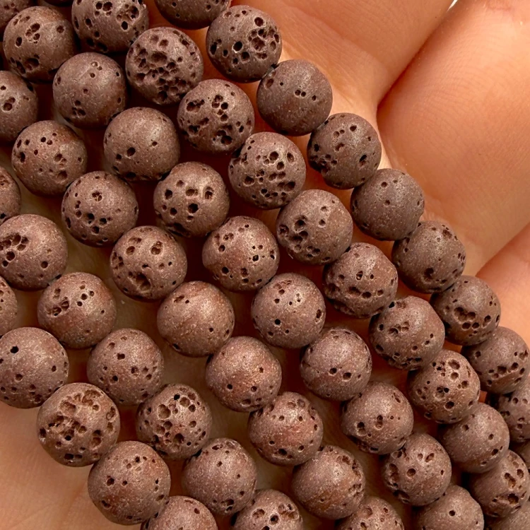 Lawa Brązowa / kulka gładka / ok. 6mm