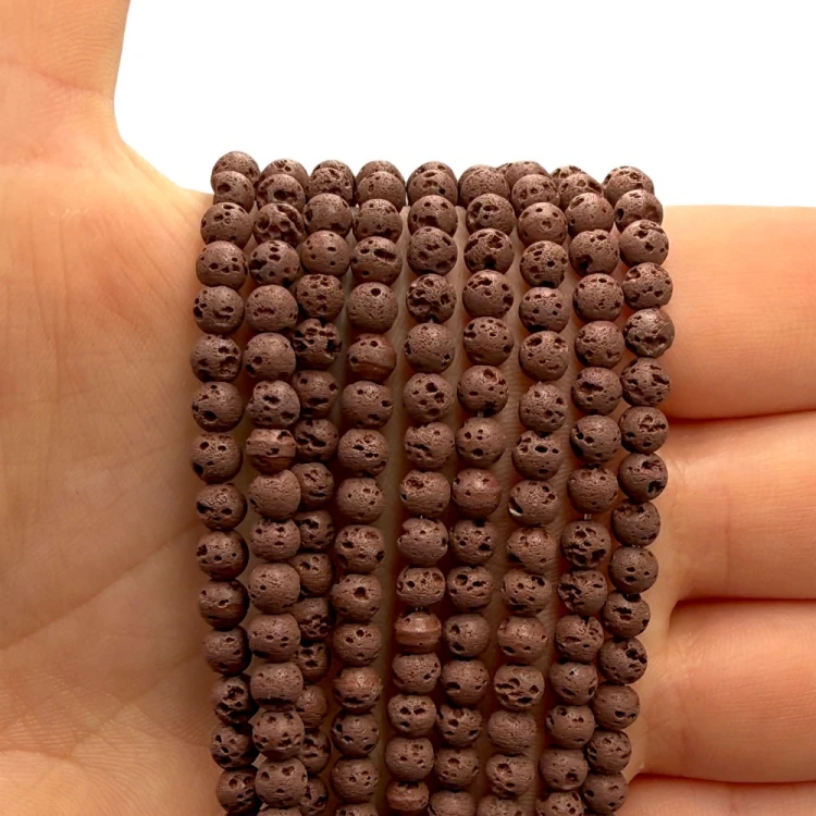 Lawa Brązowa / kulka gładka / ok. 4mm
