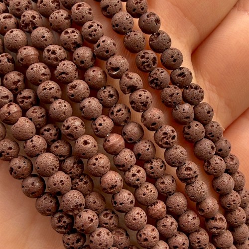 Lawa Brązowa / kulka gładka / ok. 4mm