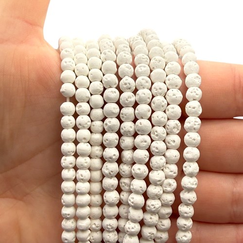 Lawa Biała / kulka gładka / ok. 4mm