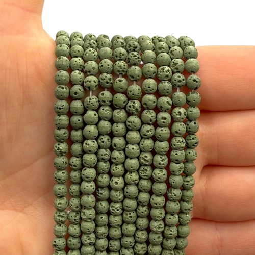 Lawa Khaki / kulka gładka / ok. 4mm