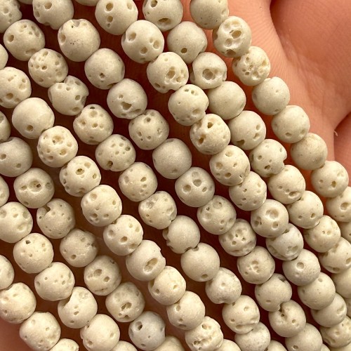 Lawa Kremowa / kulka gładka / ok. 4mm