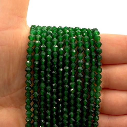 Jadeit Zielony Butelkowy / kulka fasetowana / ok. 4mm