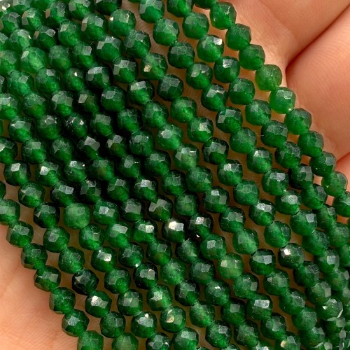 Jadeit Zielony Butelkowy / kulka fasetowana / ok. 4mm