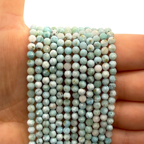 Larimar / kulka fasetowana / ok. 4mm