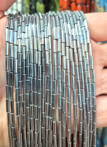 Hematyt Walec Gładki / kolor srebrny / ok. 2x8mm