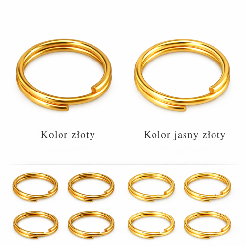 Kółeczko sprężynka 5mm / stal PVD / kolor JASNY ZŁOTY / 20 szt.