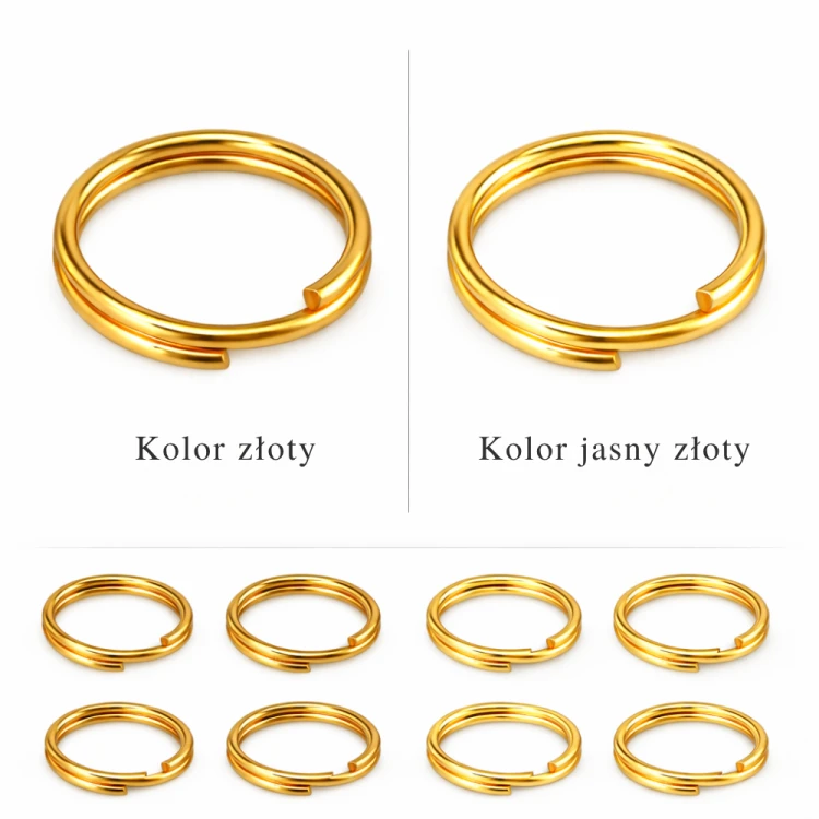 Kółeczko sprężynka 5mm / stal PVD / kolor JASNY ZŁOTY / 20 szt.