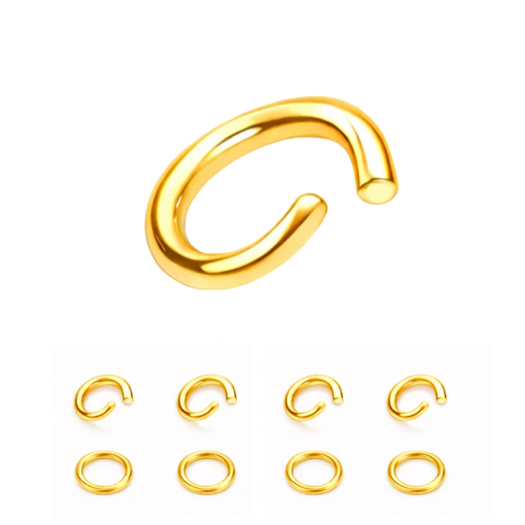 Kółeczka zaciskowe otwarte 5mm / stal PVD / kolor JASNY ZŁOTY / 50szt.