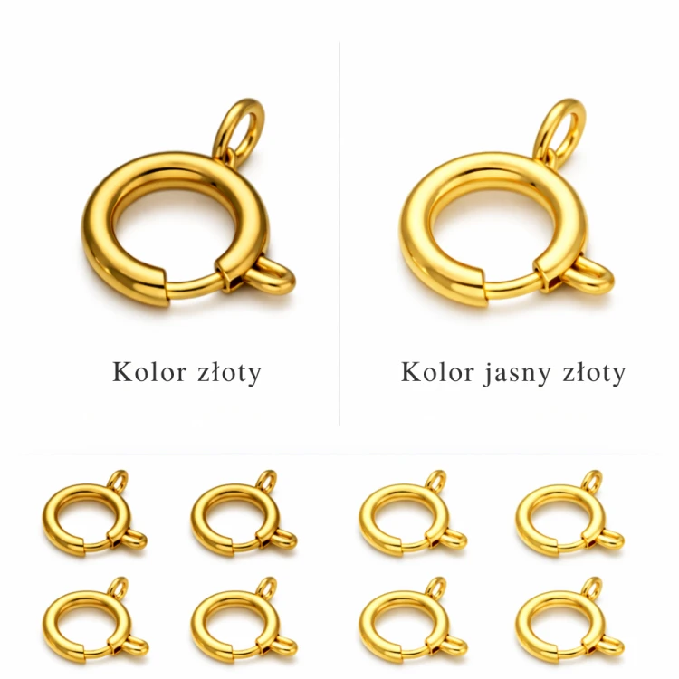 Zapięcie Federing 6mm / stal PVD / kolor JASNY ZŁOTY / 5 szt.