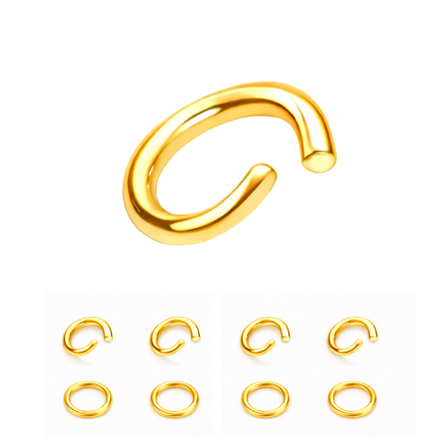 Kółeczka zaciskowe otwarte 4mm / stal PVD / kolor JASNY ZŁOTY / 50szt.