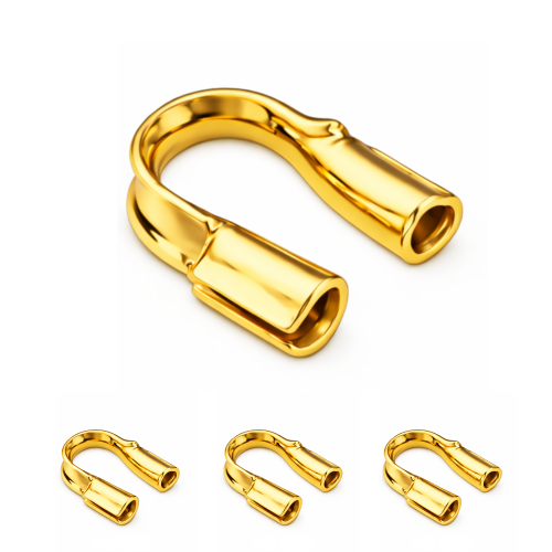 Końcówki do linek i nici 4mm / stal PVD / kolor JASNY ZŁOTY / 20 szt.