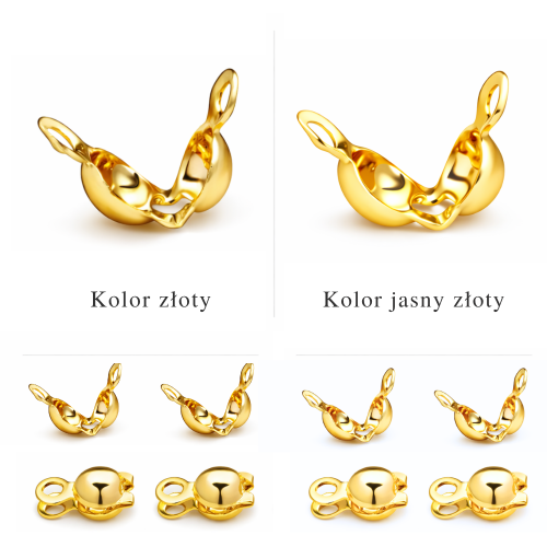 Łapaczki dziewczynki 3.2x6mm / stal PVD / kolor JASNY ZŁOTY / 40szt.