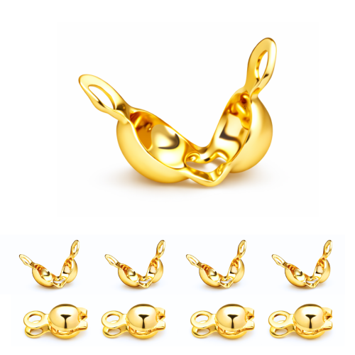 Łapaczki dziewczynki 4x8mm / stal PVD / kolor JASNY ZŁOTY / 40szt.