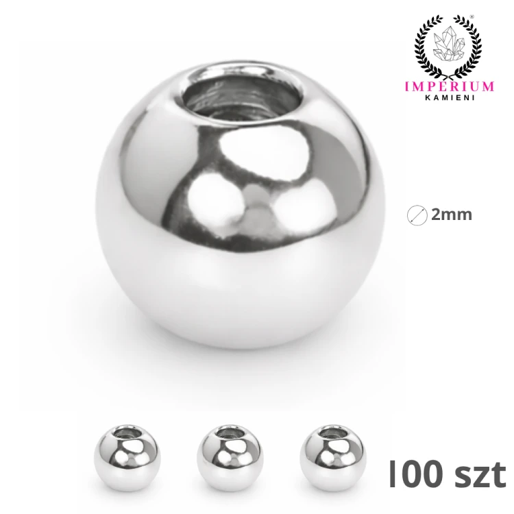Kulki ozdobne 2mm / stal kolor srebrny / 100szt.