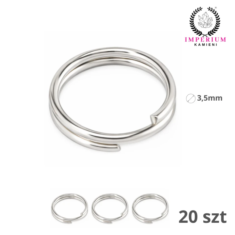 Kółeczko sprężynka 3,5mm / stal kolor srebrny / 20 szt.