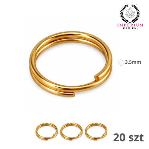 Kółeczko sprężynka 3,5mm / stal PVD / kolor złoty / 20 szt.