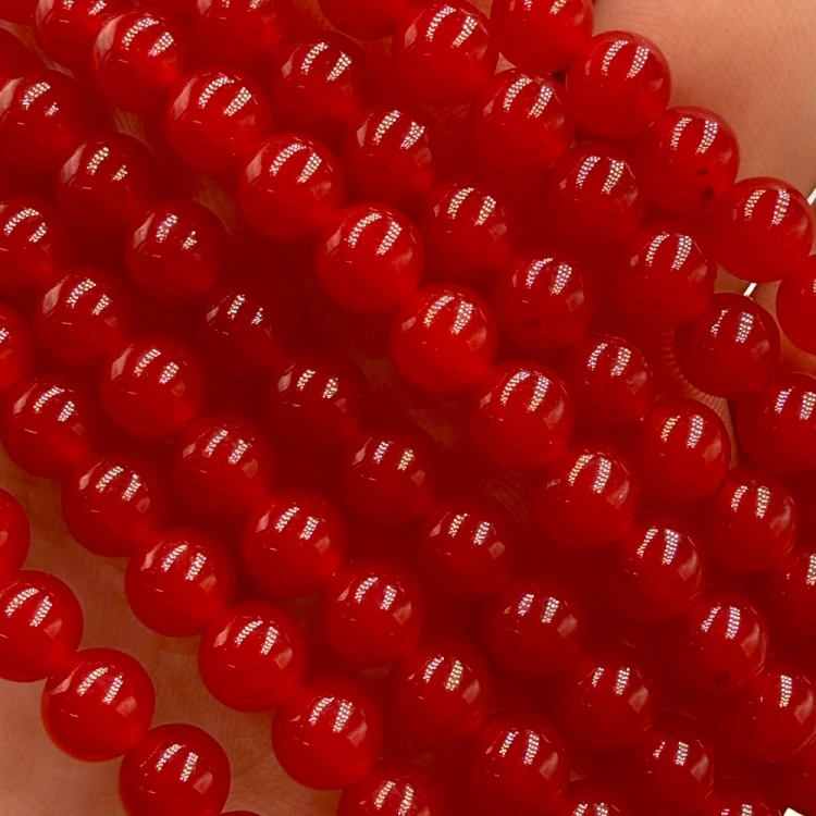 Chalcedon Czerwony / kulka gładka / ok. 6mm