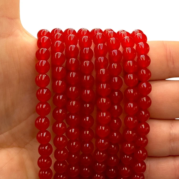 Chalcedon Czerwony / kulka gładka / ok. 6mm