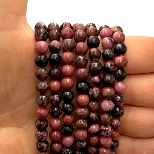 Rodonit Czarny / kulka gładka / ok. 6mm