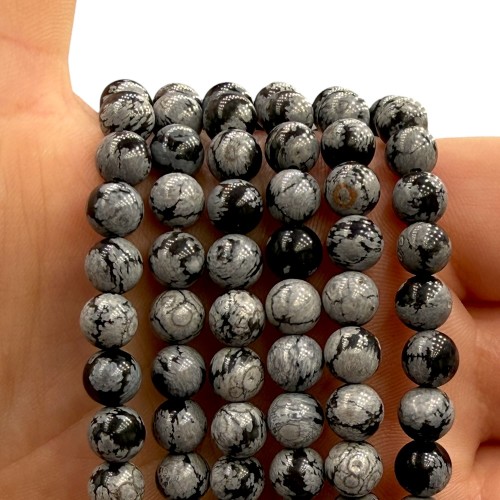 Obsydian Granitowy / kulka gładka / ok. 6mm