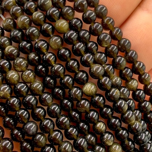 Obsydian Złoty / kulka gładka / ok. 4mm