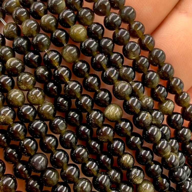 Obsydian Złoty / kulka gładka / ok. 4mm