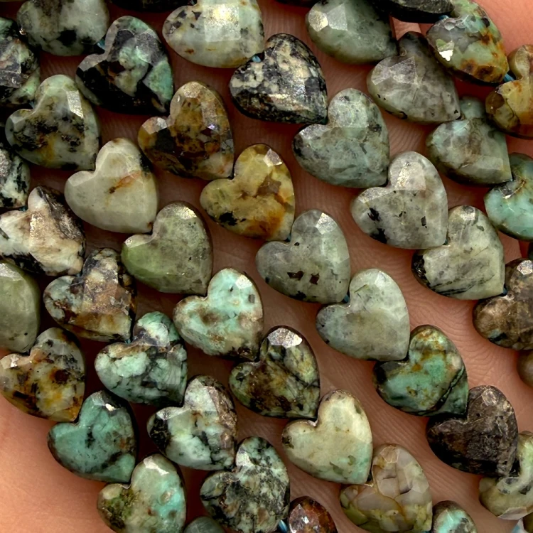 Turkus afrykański / serce fasetowane / ok. 8 mm