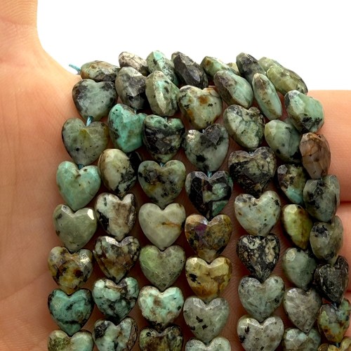 Turkus afrykański / serce fasetowane / ok. 8 mm