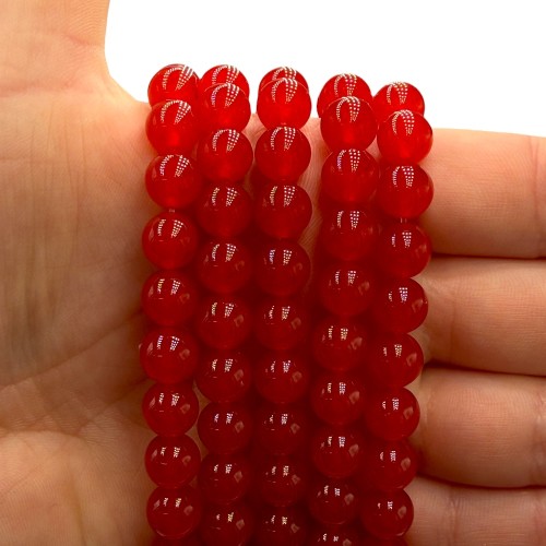 Chalcedon Czerwony / kulka gładka / ok. 8mm