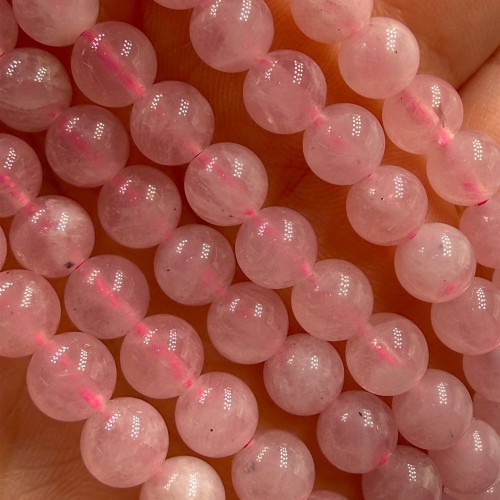 Kwarc Różowy z Madagaskaru / kulka gładka / ok. 6mm