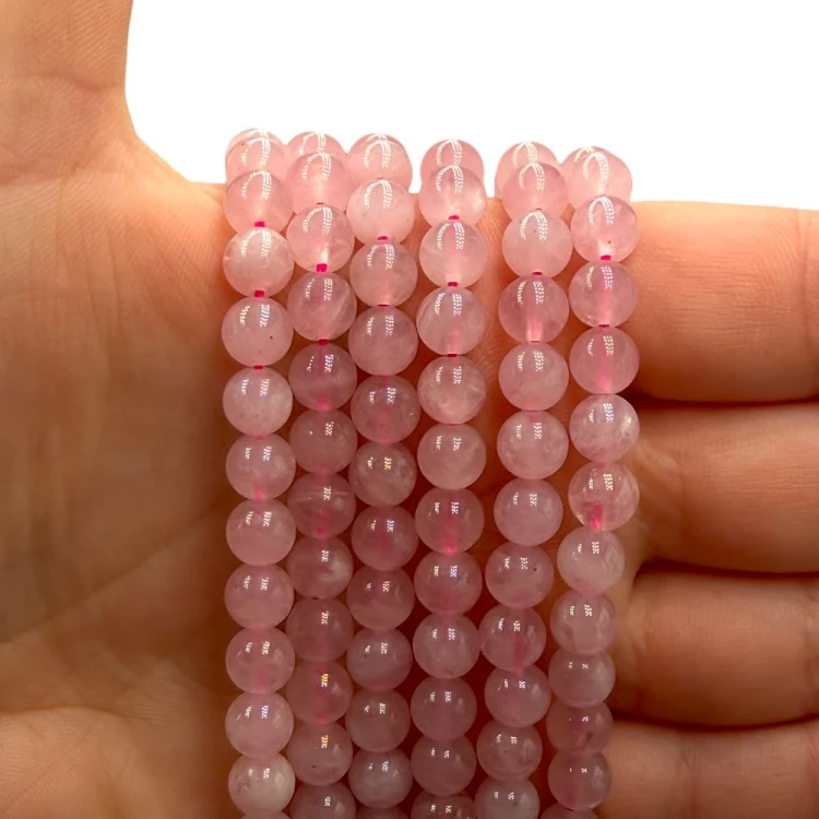 Kwarc Różowy z Madagaskaru / kulka gładka / ok. 6mm
