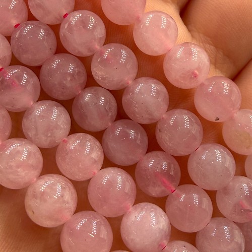 Kwarc Różowy z Madagaskaru / kulka gładka / ok. 8mm