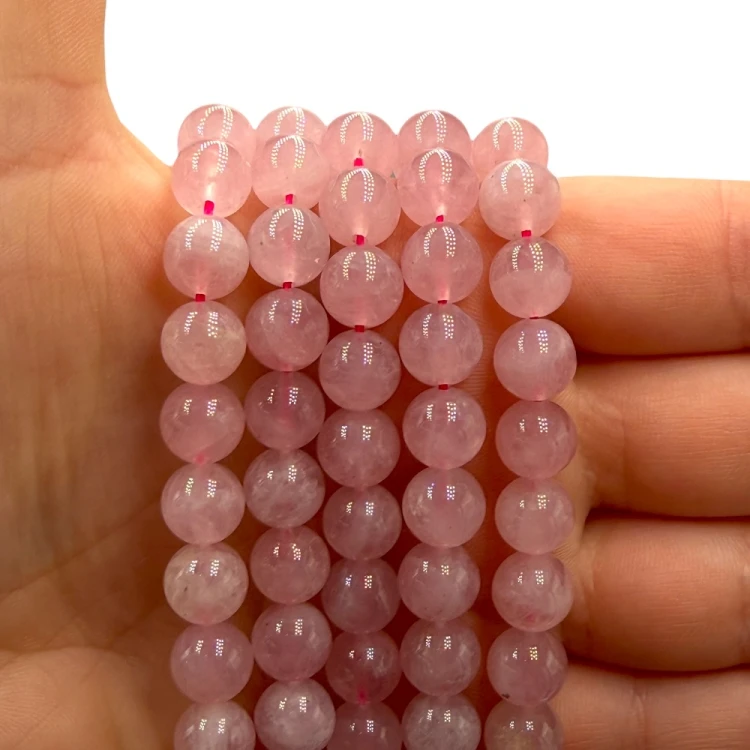 Kwarc Różowy z Madagaskaru / kulka gładka / ok. 8mm