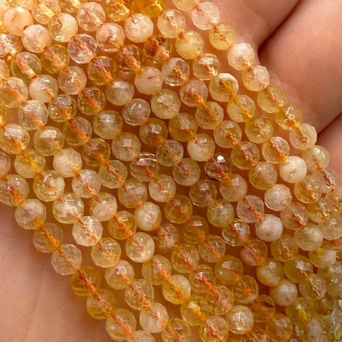 Cytryn Ciemny / kulka fasetowana / ok. 4mm