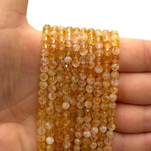 Cytryn Ciemny / kulka fasetowana / ok. 4mm