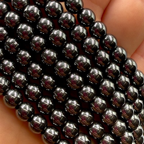 Hematyt kulka gładka / kolor czarny / ok. 6mm