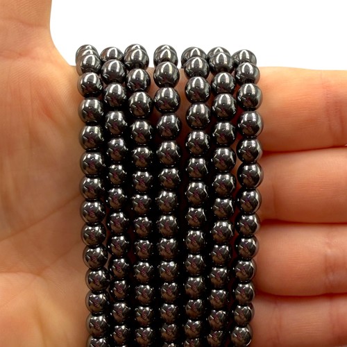 Hematyt kulka gładka / kolor czarny / ok. 6mm