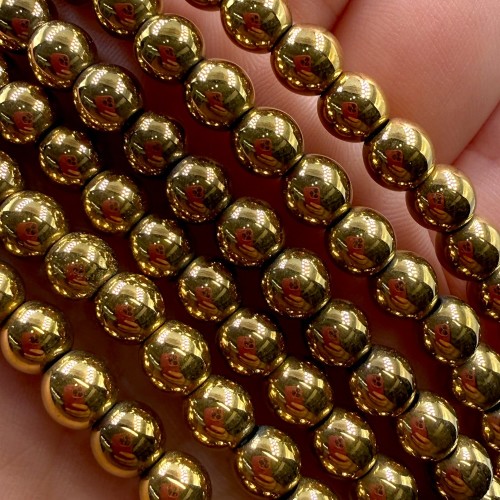 Hematyt Kulka gładka / kolor ciepłe złoto / ok. 6mm