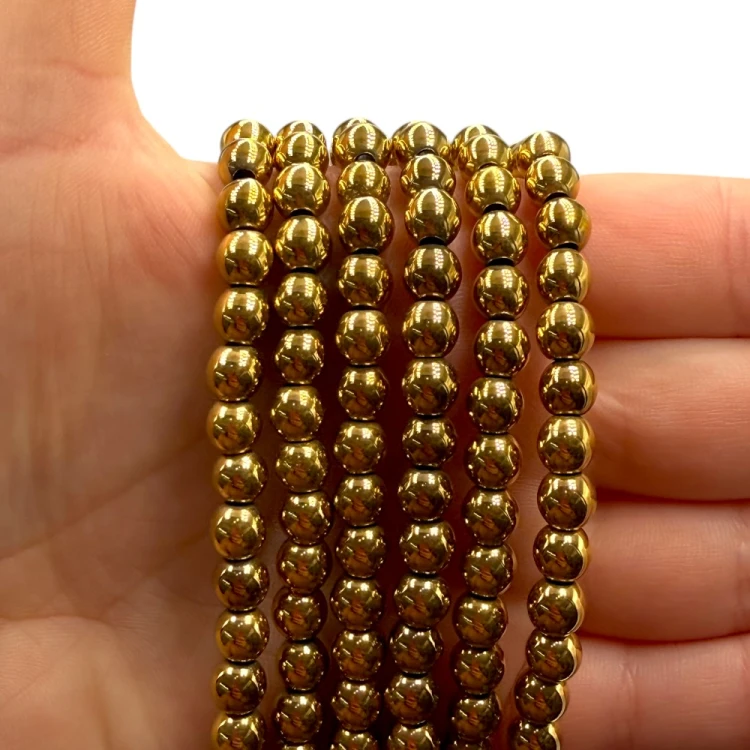 Hematyt Kulka gładka / kolor ciepłe złoto / ok. 6mm