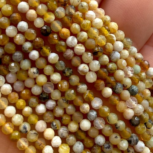 Opal Żółty / kulka fasetowana / ok. 3mm