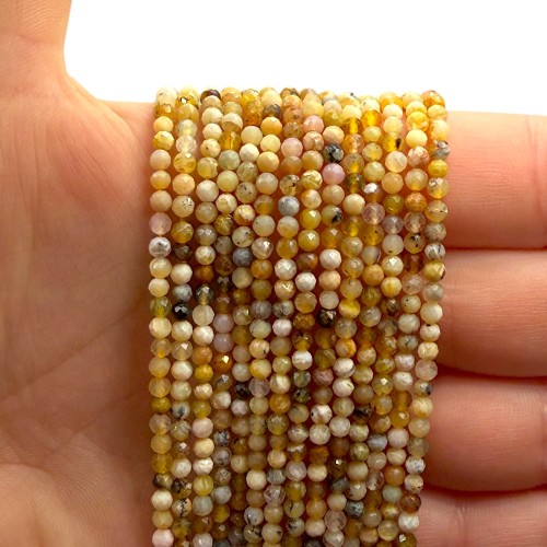 Opal Żółty / kulka fasetowana / ok. 3mm