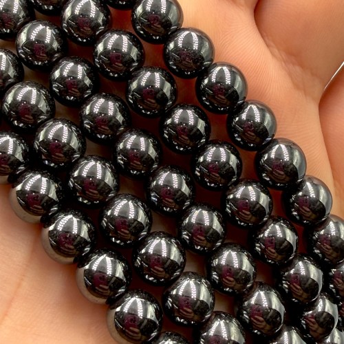 Hematyt kulka gładka / kolor czarny / ok. 8mm