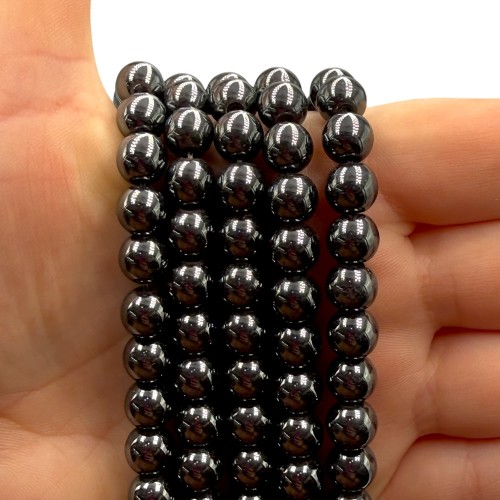 Hematyt kulka gładka / kolor czarny / ok. 8mm