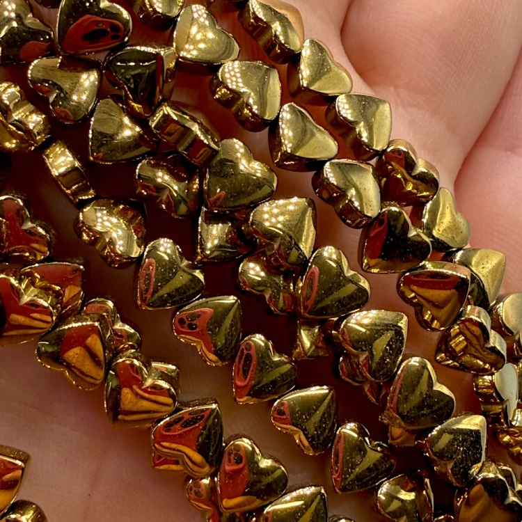 Hematyt Serce / kolor ciepłe złoto / ok. 6mm